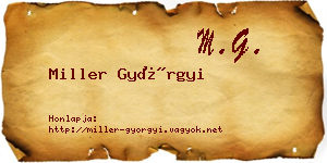 Miller Györgyi névjegykártya
